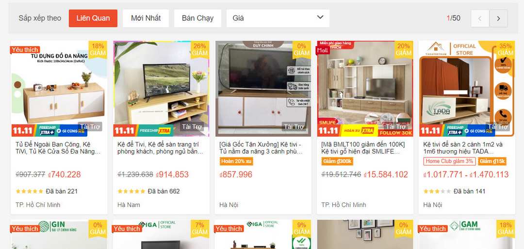Bạn có thể mua kệ tivi dễ dàng qua online