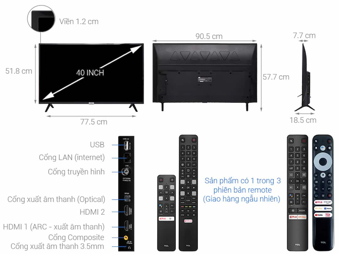 Tìm hiểu về đặc điểm tivi 40 inch 